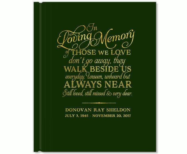 Beside Us Foil Look Portrait Funeral Guest Book - Celebrate Prints
