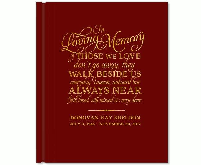 Beside Us Foil Look Portrait Funeral Guest Book - Celebrate Prints