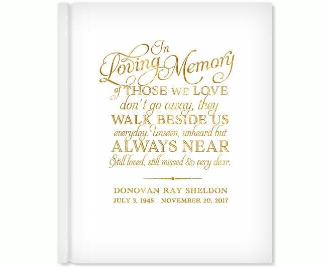 Beside Us Foil Look Portrait Funeral Guest Book - Celebrate Prints