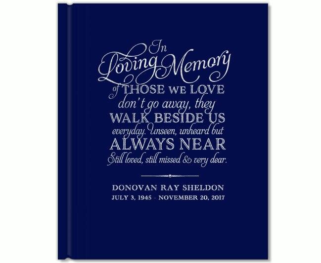 Beside Us Foil Look Portrait Funeral Guest Book - Celebrate Prints