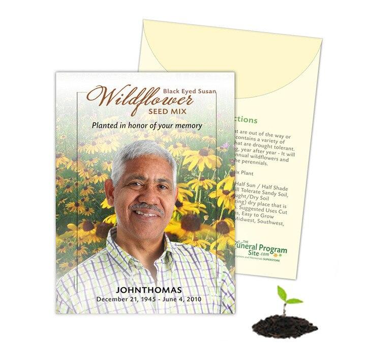 Black Eyed Susan Wildflower Custom Seed Packet (Pack of 10) - Celebrate Prints
