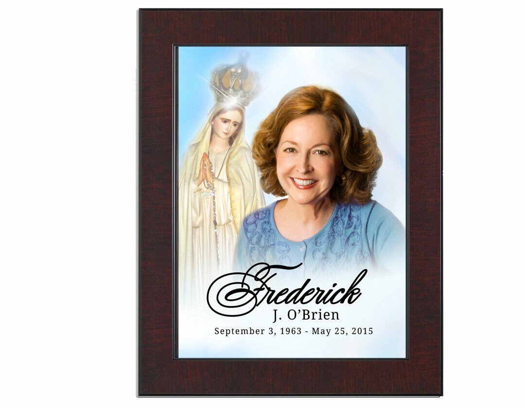 Blessed In Loving Memory Memorial Portrait Poster framed