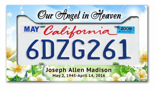 Blossoms In Loving Memory License Plate Frames