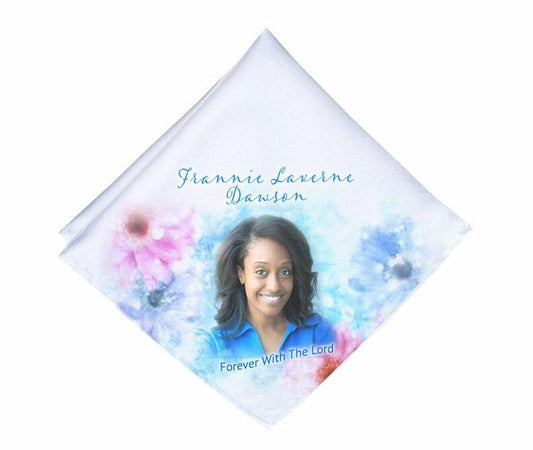 Blue Beauty Personalized Memorial Handkerchief - Celebrate Prints