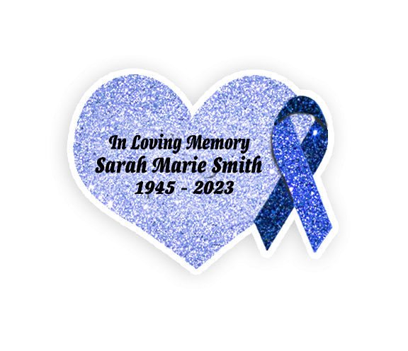 Blue Cancer Ribbon Heart Pin - Pack of 10 - Celebrate Prints