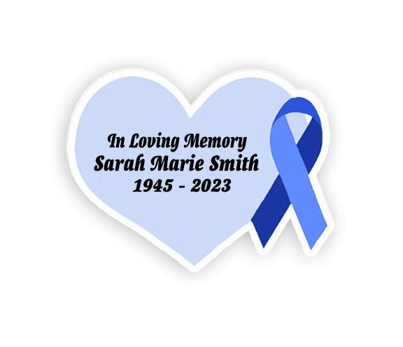 Blue Cancer Ribbon Heart Pin - Pack of 10 - Celebrate Prints