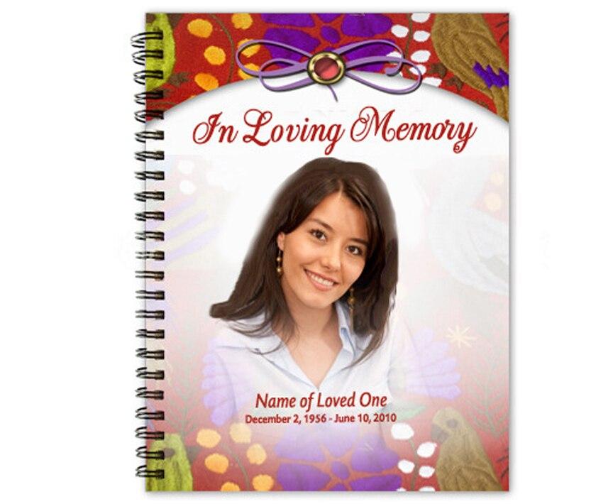 Bonita Spiral Wire Bind Memorial Guest Book with photo