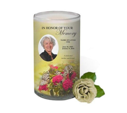 Bouquet Memorial Glass Candle 3x6