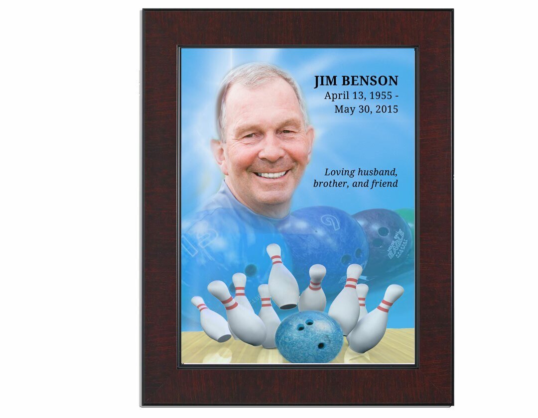 Bowling In Loving Memory Memorial Portrait Poster framed