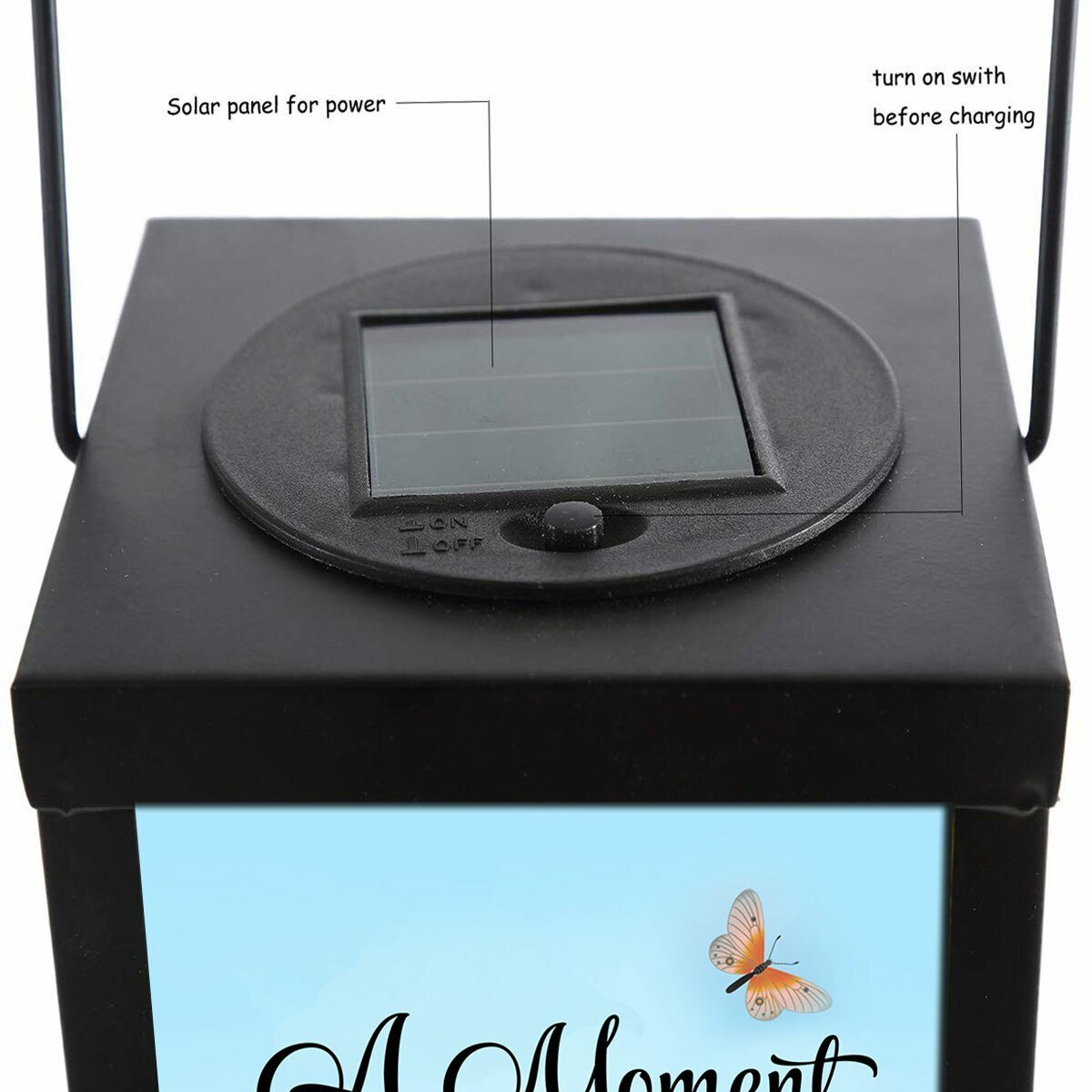 Butterflies Solar Powered Memorial Lantern top view