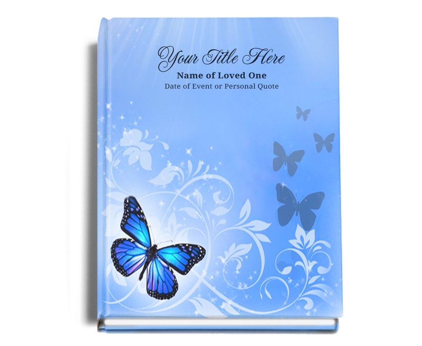 Butterfly Perfect Bind Memorial Funeral Guest Book - Celebrate Prints