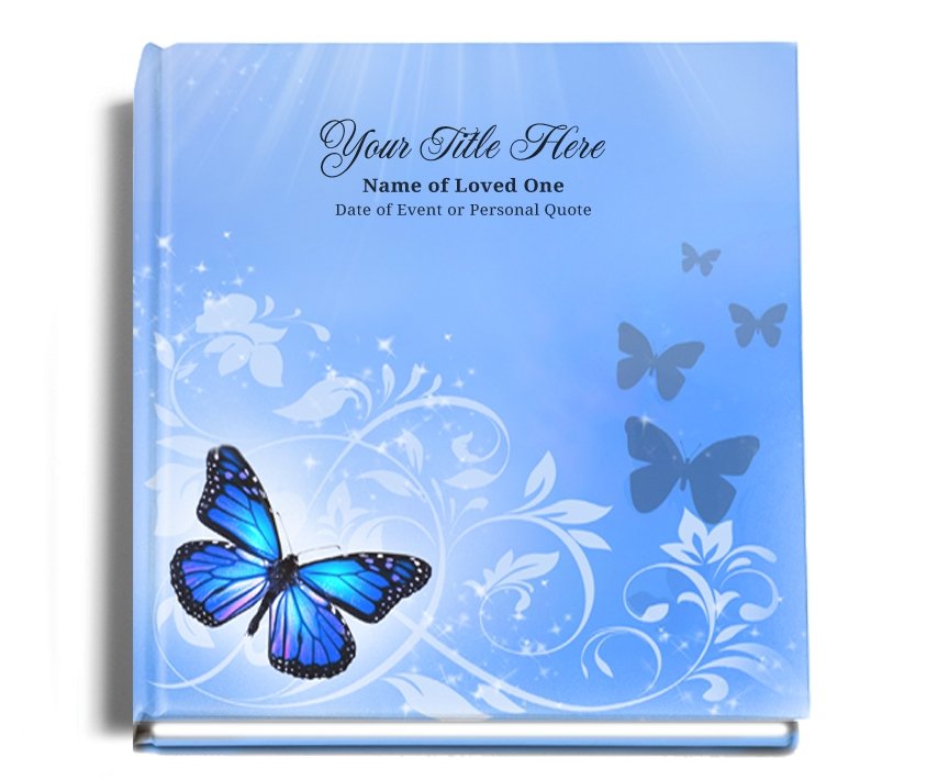 Butterfly Perfect Bind Memorial Funeral Guest Book - Celebrate Prints