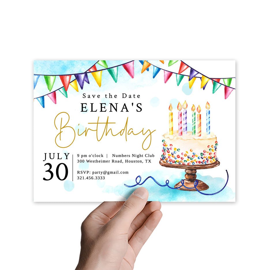Cake Birthday Invitation Template - Celebrate Prints