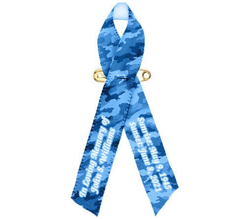 Camouflage Awareness Ribbon Memorial Personalized - Pack of 10 - Celebrate Prints