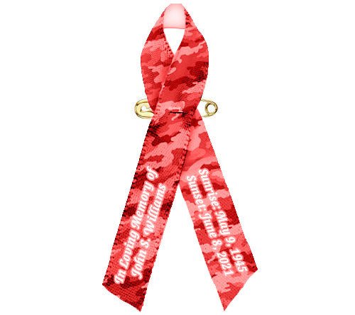 Camouflage Awareness Ribbon Memorial Personalized - Pack of 10 - Celebrate Prints
