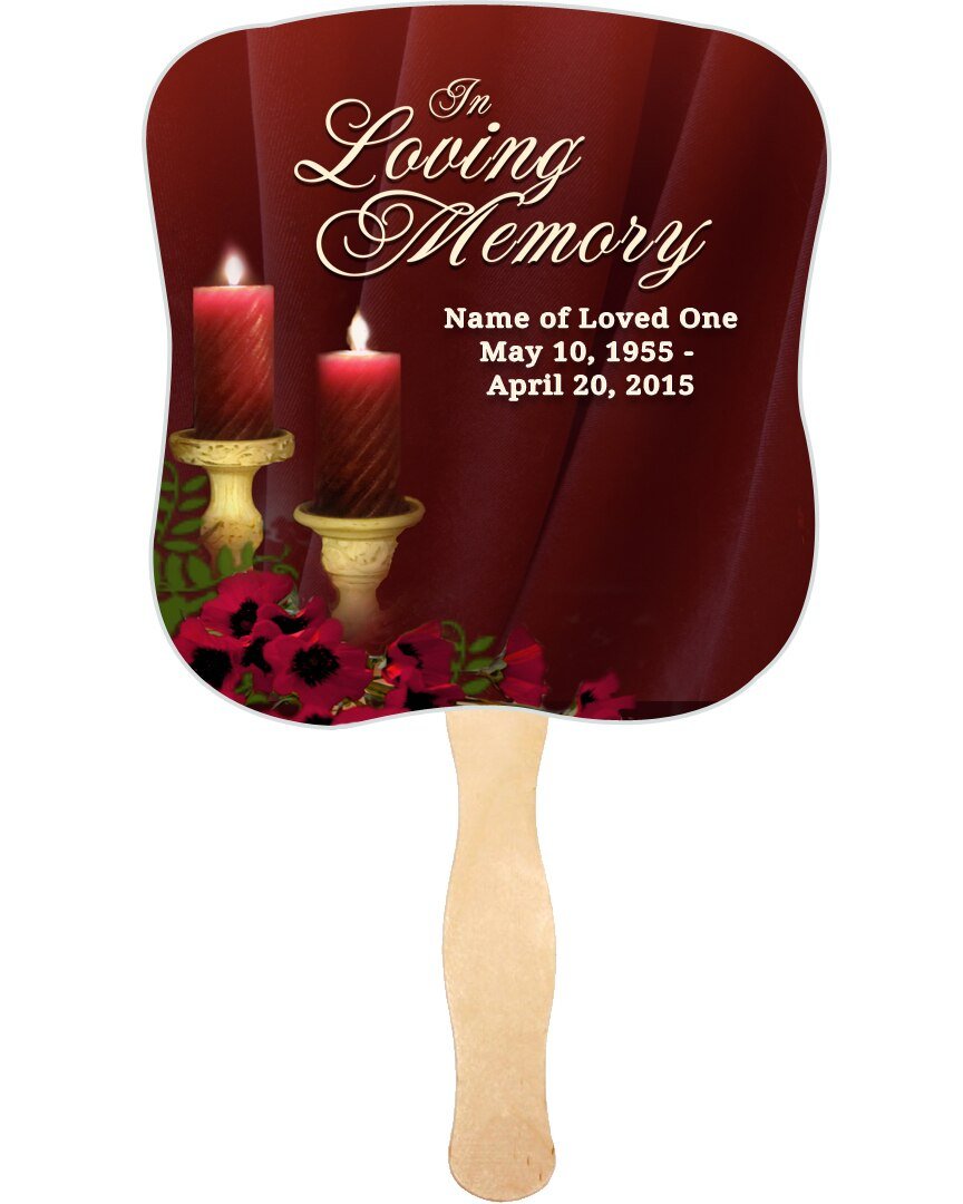 Candlelight Memorial Church Fans With Wooden Handle front