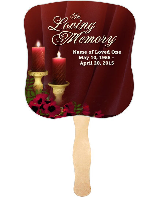 Candlelight Memorial Church Fans With Wooden Handle front