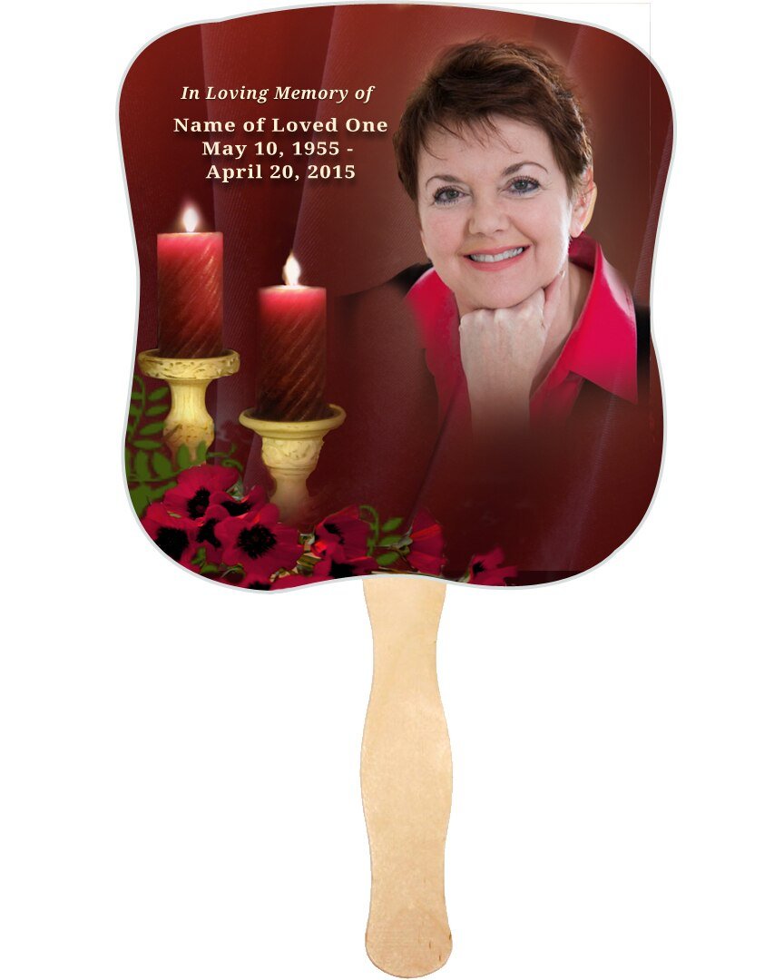 Candlelight Memorial Church Fans With Wooden Handle front photo
