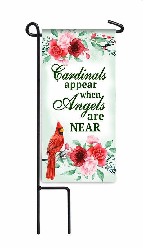 Cardinal Appears Mini Memorial Flag With Stand