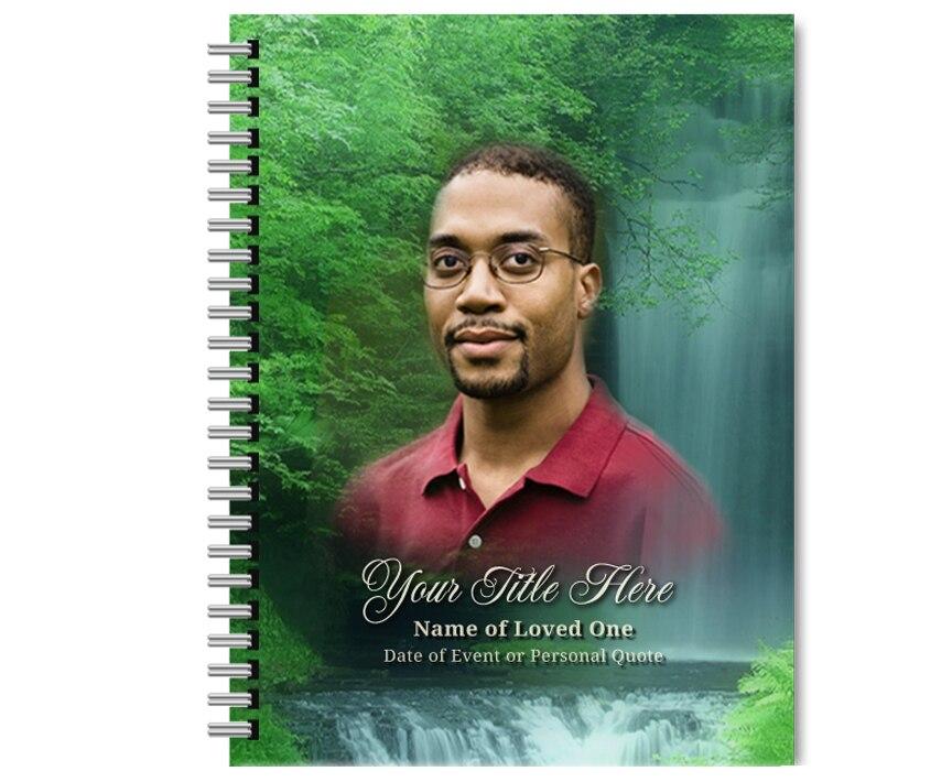 Cascade Spiral Wire Bind Memorial Guest Book with photo