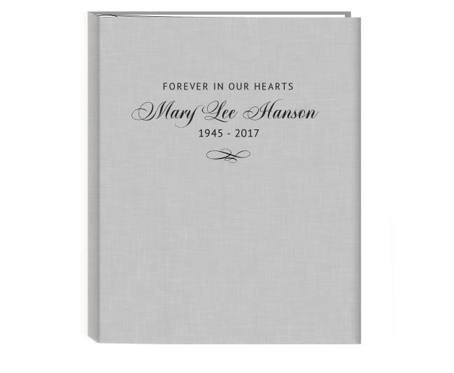 Charleston Linen Memorial Funeral Guest Book - Celebrate Prints