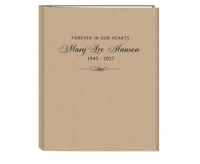 Charleston Linen Memorial Funeral Guest Book - Celebrate Prints