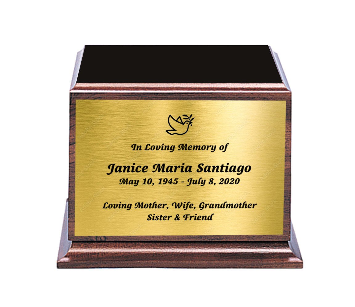 Cherry Wood Cremation Urn Stand Base - Celebrate Prints