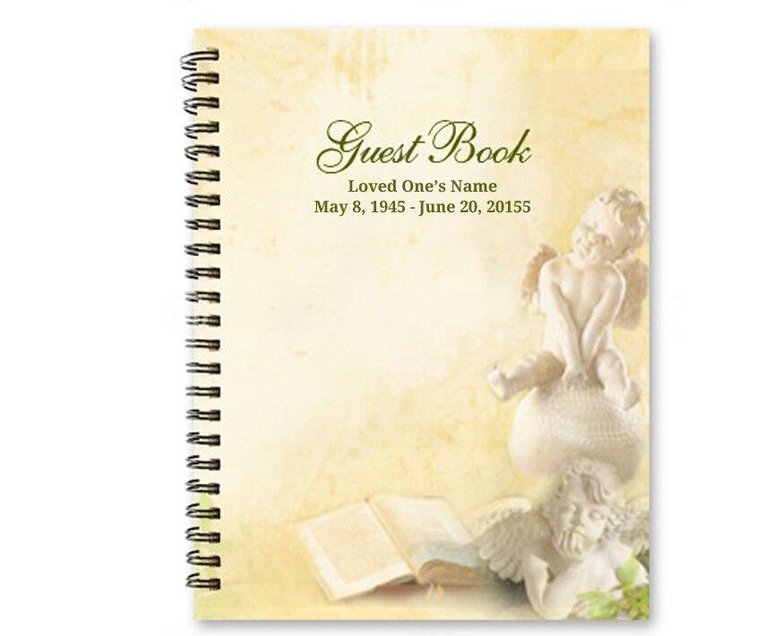 Cherub Spiral Wire Bind Memorial Guest Book