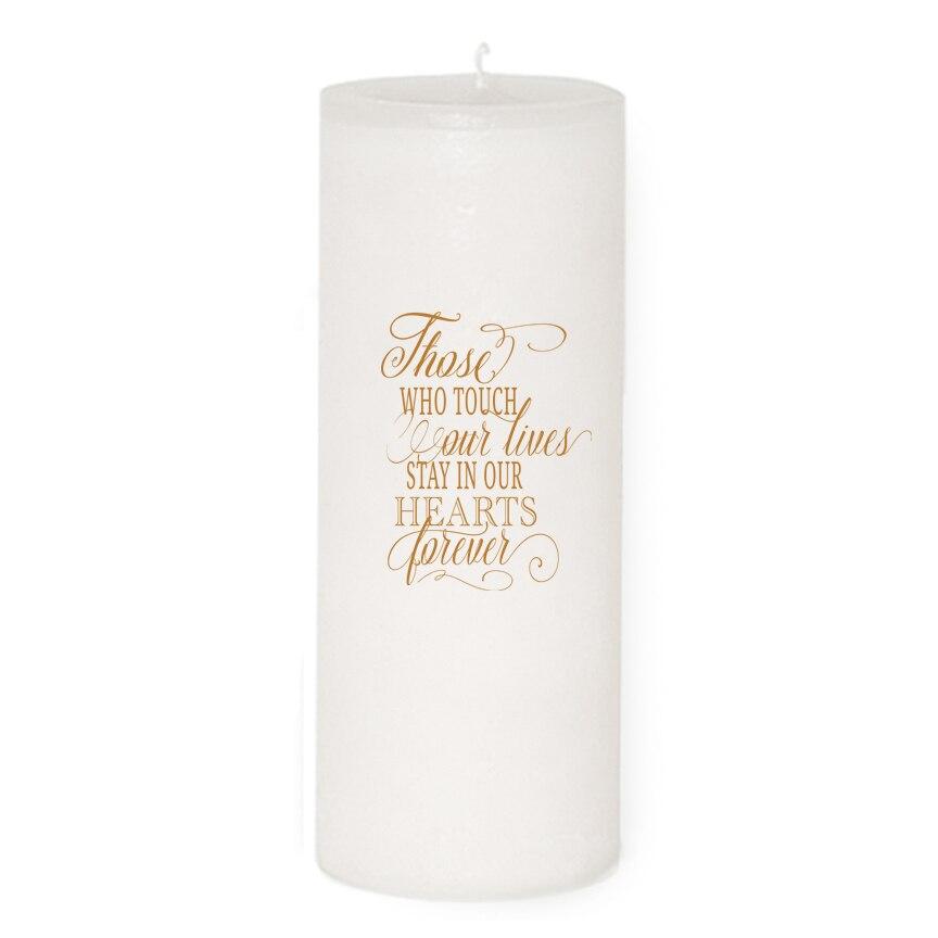 Chestnut Memorial Wax Pillar Candles back