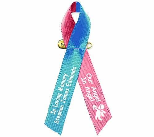 Child or Baby Loss Awareness Ribbon (Blue/Pink) - Pack of 10
