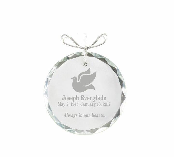 Circular Bevel Edge Crystal Christmas Ornament
