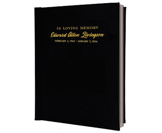 Classic Foil Stamped Portrait Funeral Guest Book - Celebrate Prints