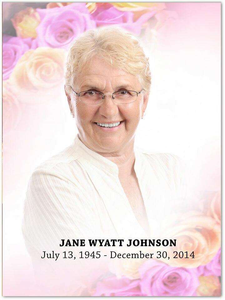 Coral Funeral Memorial Poster Portrait - Celebrate Prints