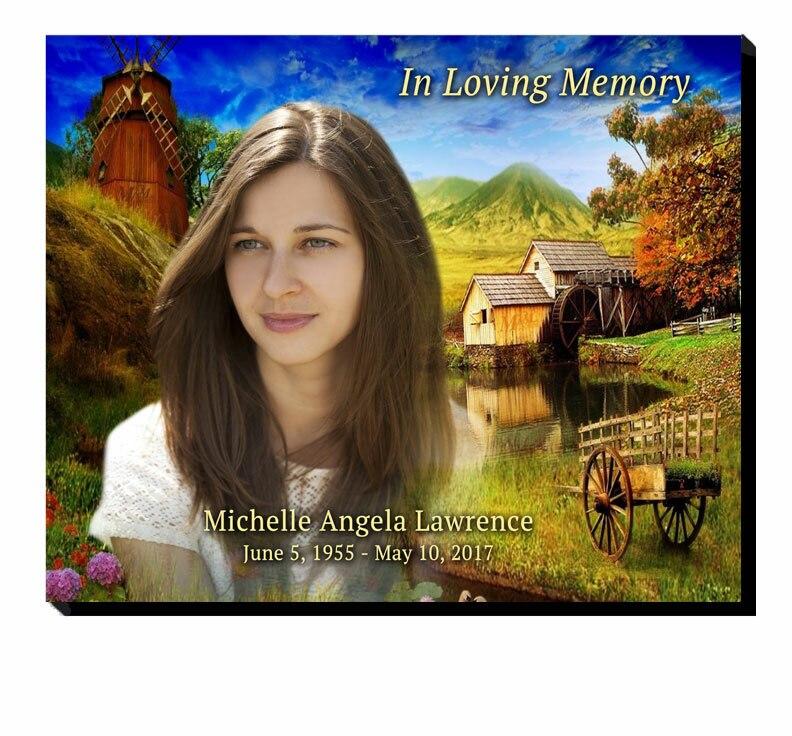 Country Landscape 20x16 Memorial Plaque - Celebrate Prints