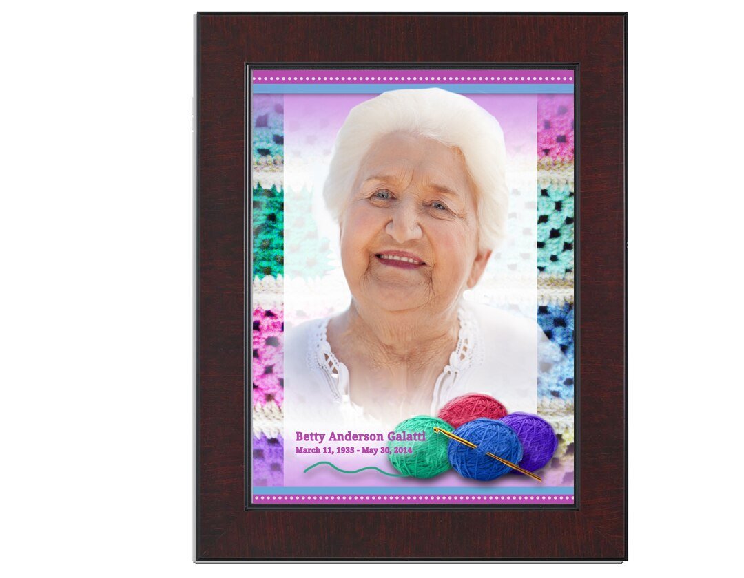 Crochet Funeral Memorial Poster - Celebrate Prints