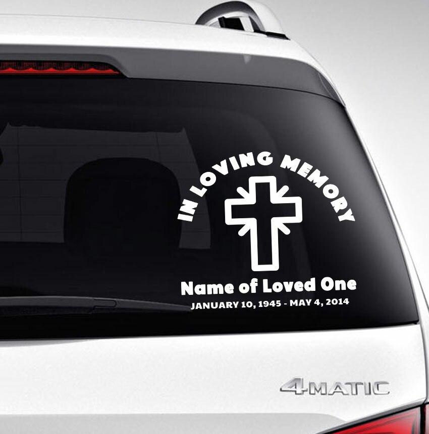 Memorial Cross With Wings Version 2 Decal Sticker 
