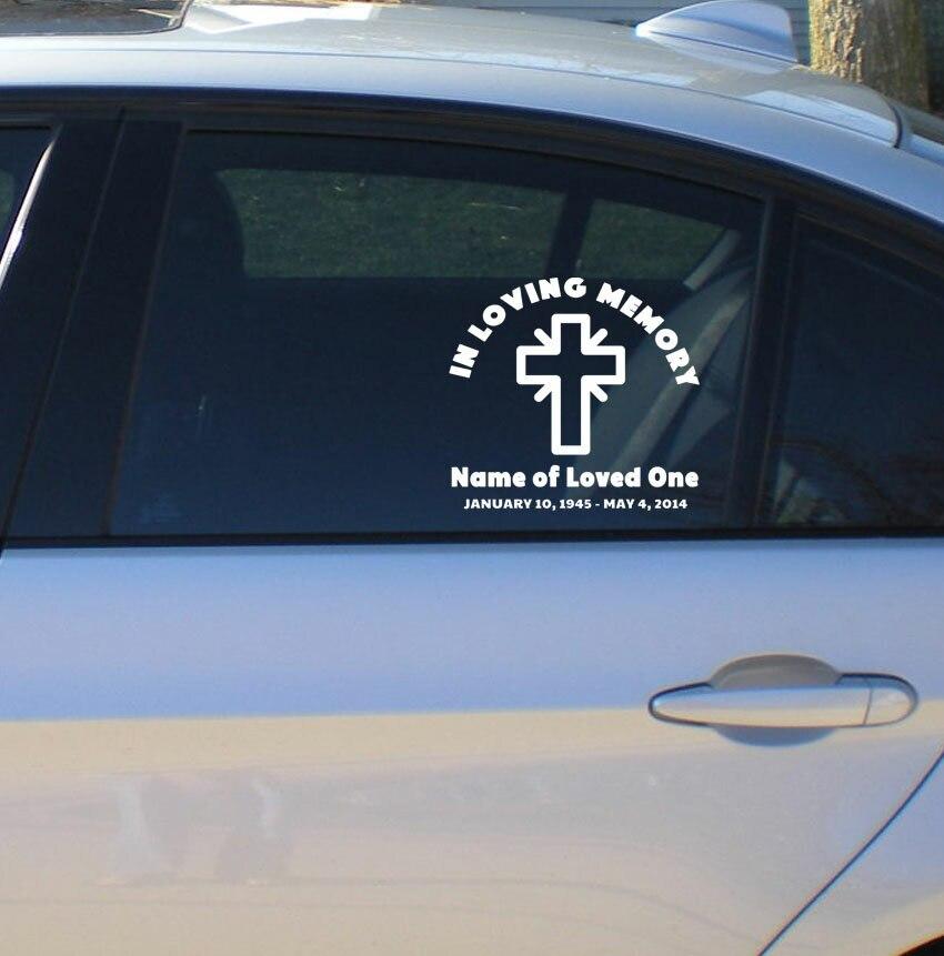 Cross In Loving Memory Car Decal - Celebrate Prints