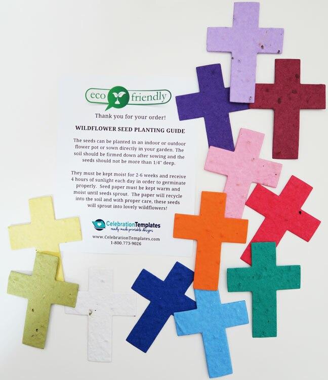 Cross Plantable Seed Paper Shapes (Set of 12 Colors) - Celebrate Prints
