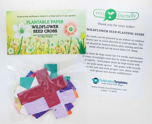 Cross Plantable Seed Paper Shapes (Set of 12 Colors) - Celebrate Prints