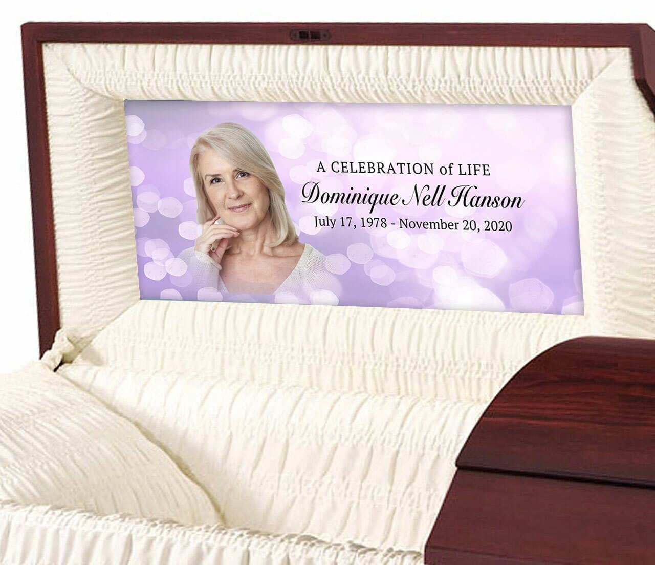 Custom Casket Panel Insert - Bokeh Design - Celebrate Prints
