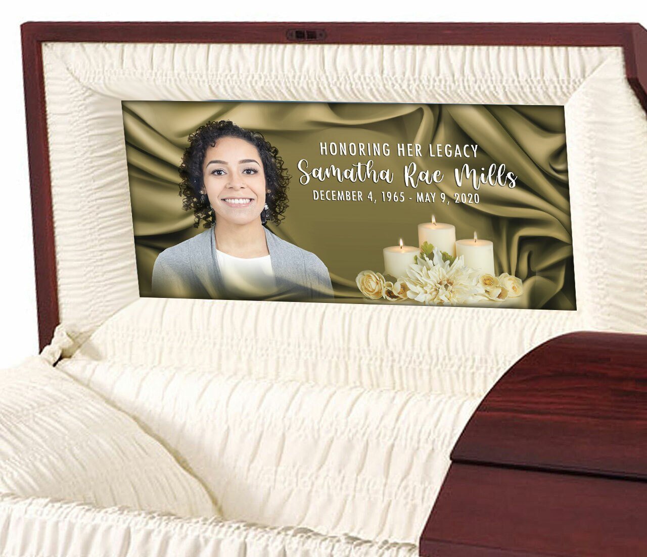 Custom Casket Panel Insert - Candle Trio Design - Celebrate Prints