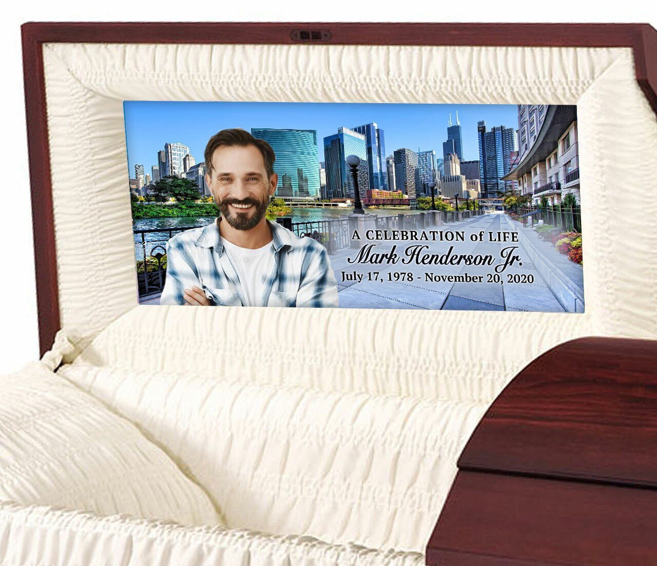 Custom Casket Panel Insert - Chicago Design - Celebrate Prints