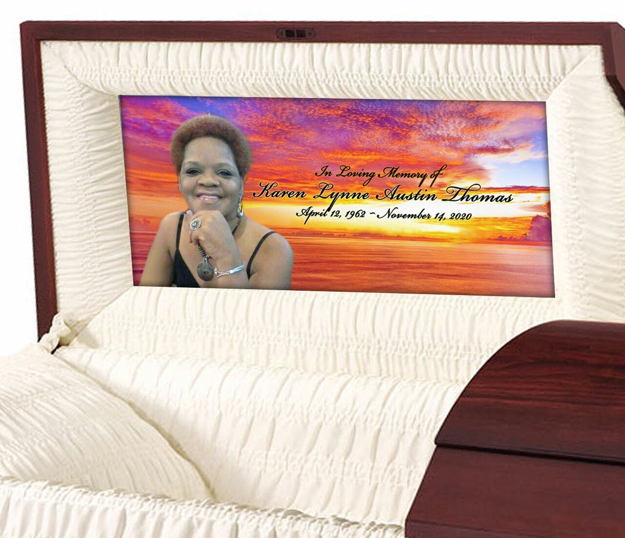 Custom Casket Panel Insert - Coral Skies Design - Celebrate Prints