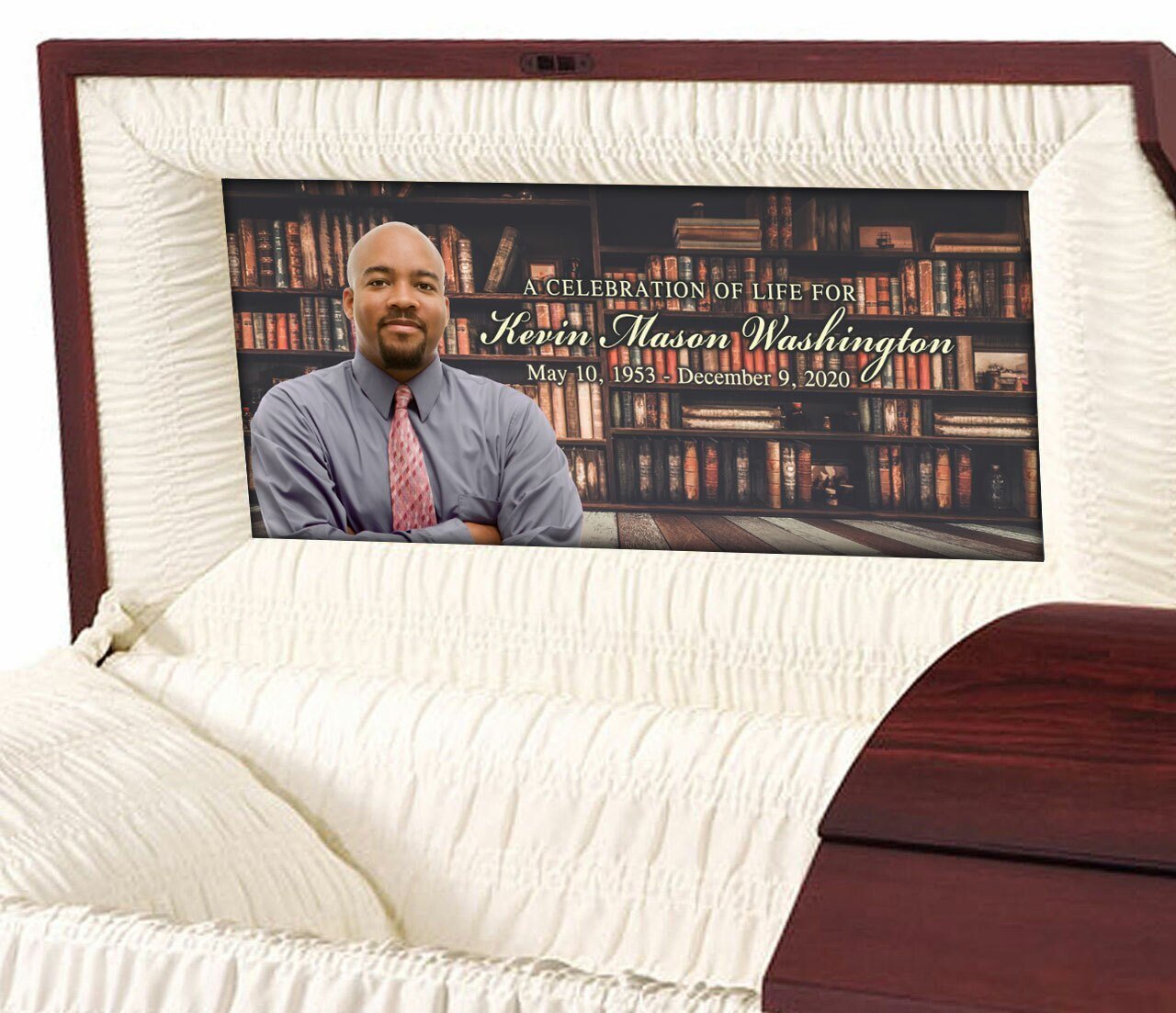 Custom Casket Panel Insert - Library Design - Celebrate Prints