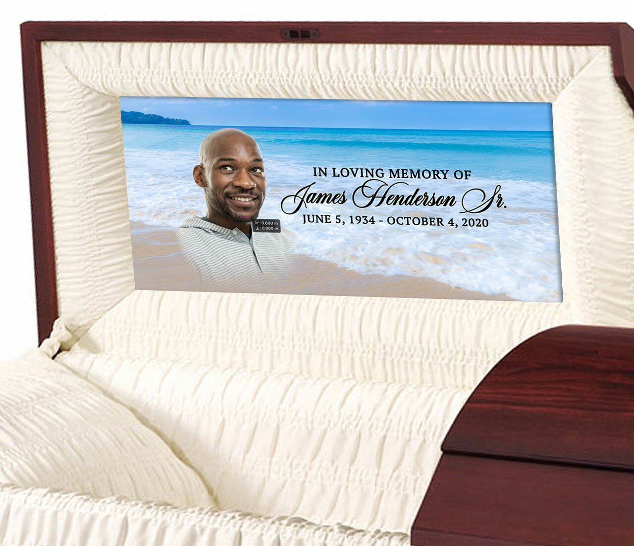 Custom Casket Panel Insert - Ocean Waves Design - Celebrate Prints