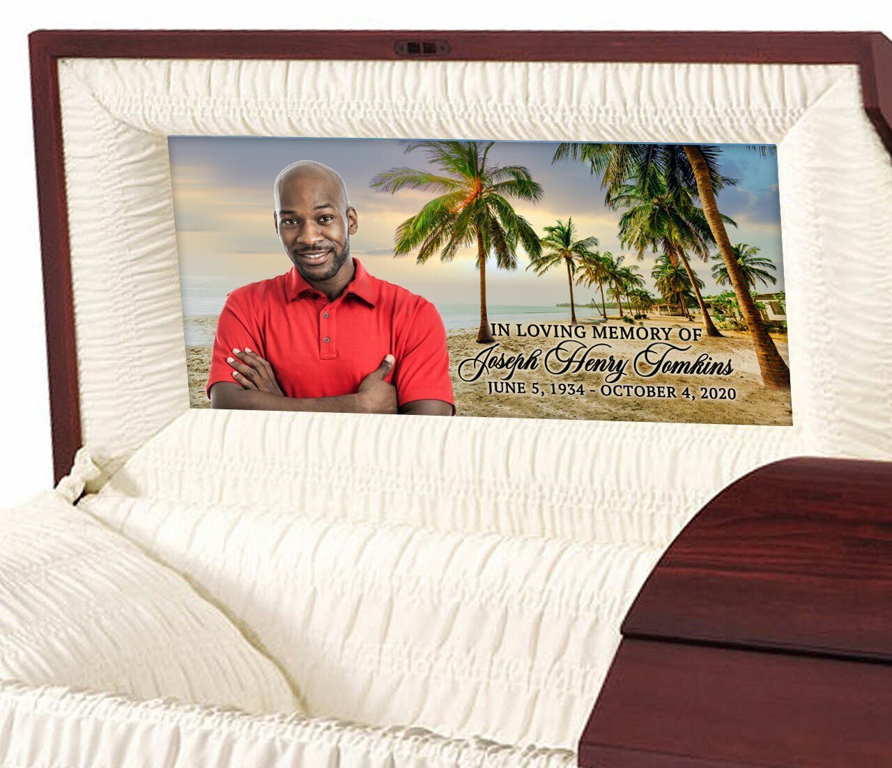 Custom Casket Panel Insert - Palm Trees Design - Celebrate Prints