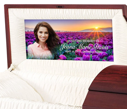 Custom Casket Panel Insert - Purple Lilies - Celebrate Prints