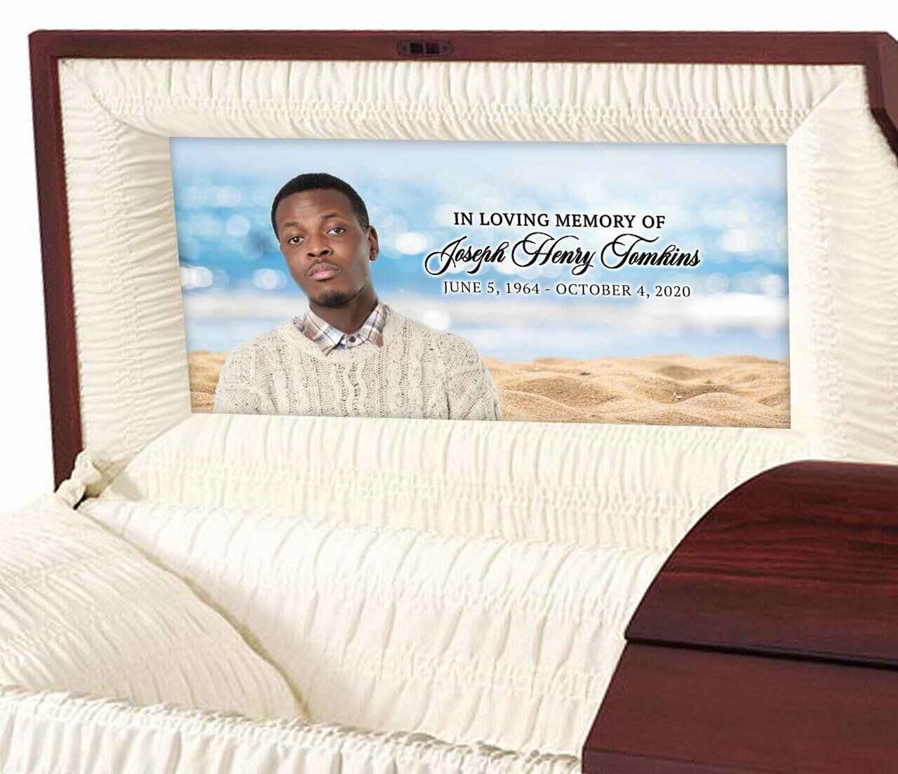 Custom Casket Panel Insert - Sandy Shores Design - Celebrate Prints