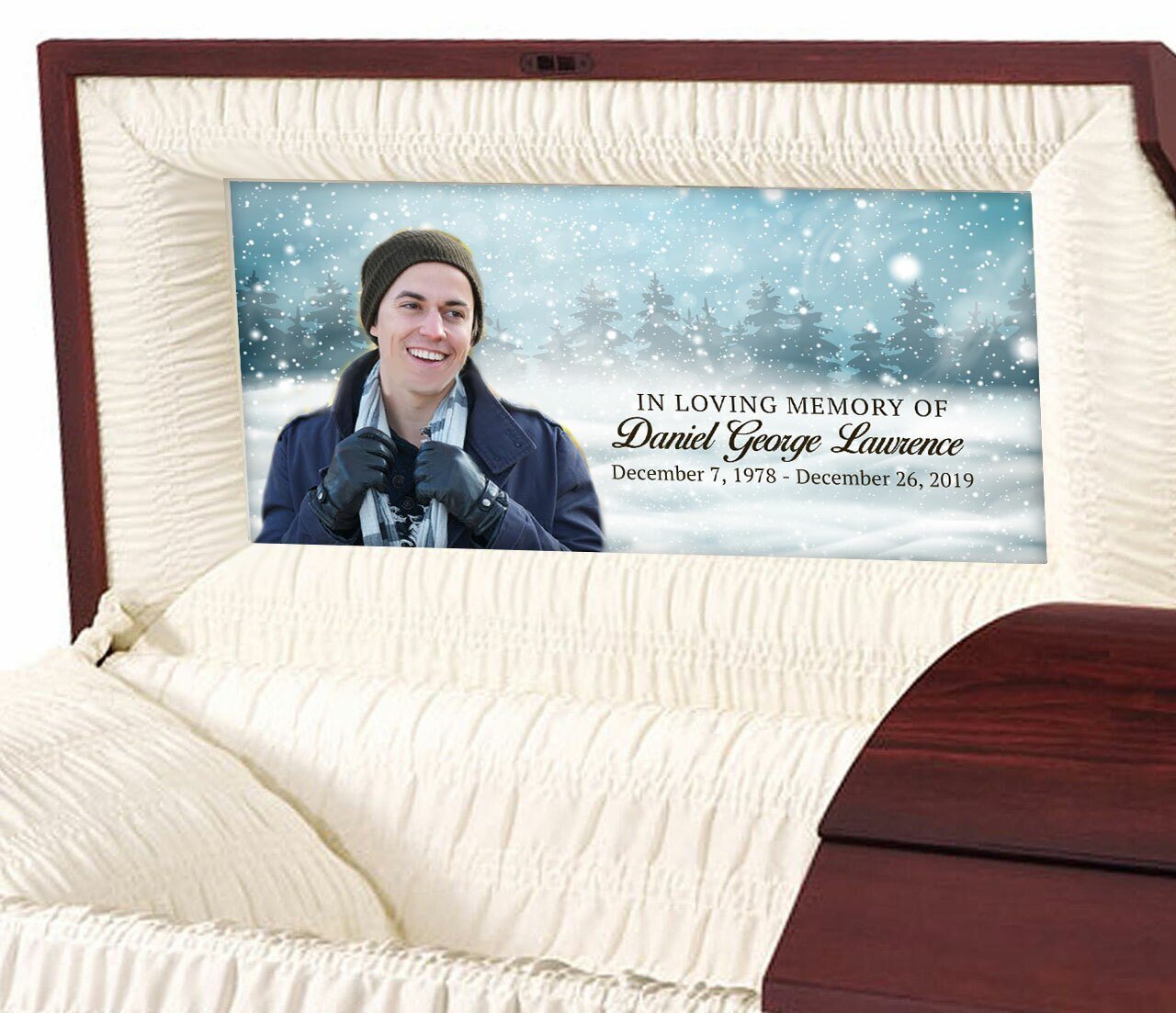 Custom Casket Panel Insert - Snow Day Design - Celebrate Prints