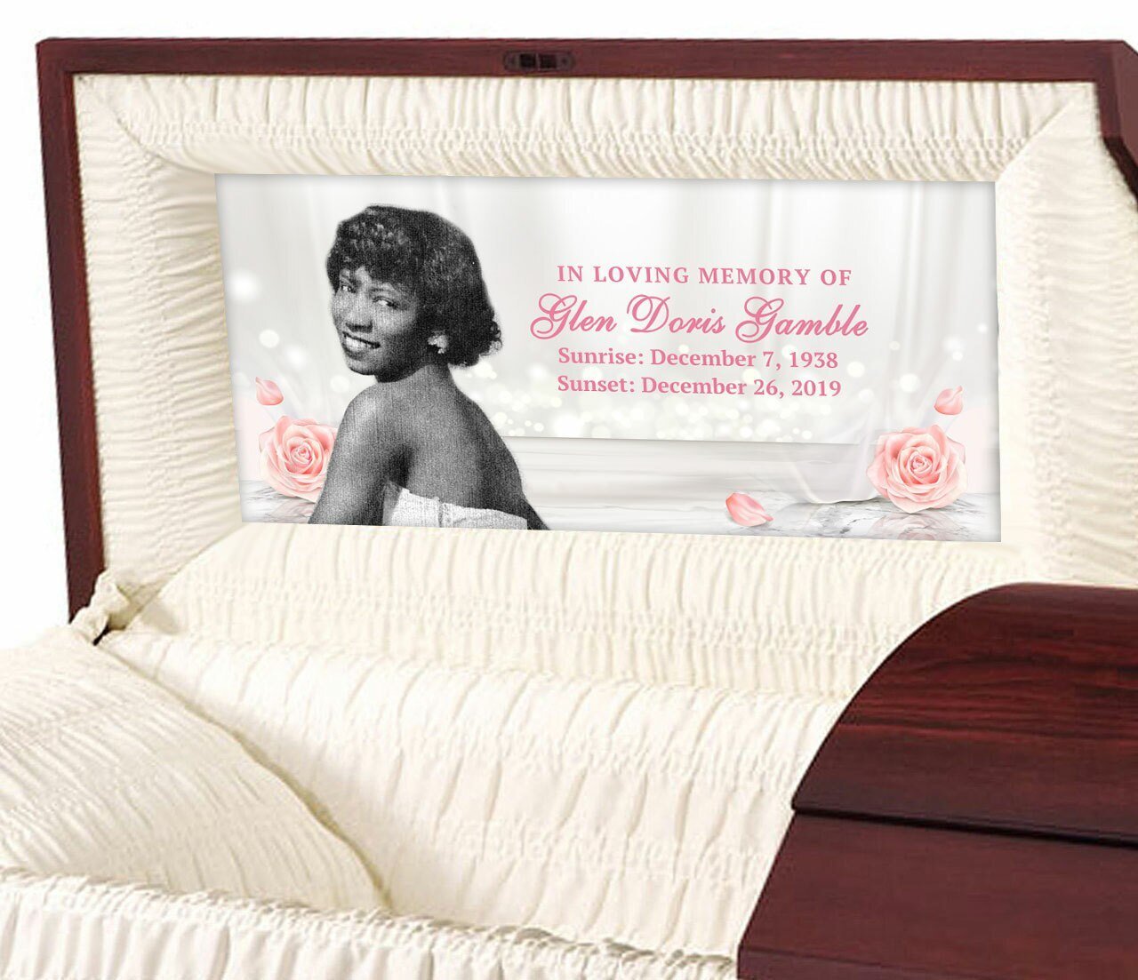 Custom Casket Panel Insert - Sparkling Rose Design - Celebrate Prints